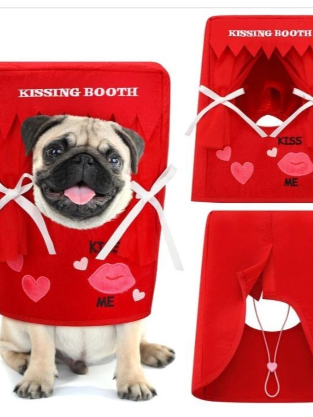 Valentine Dog Costume Kissing Booth Headpiece for Dog and Cats NEW IN BAG SMALL